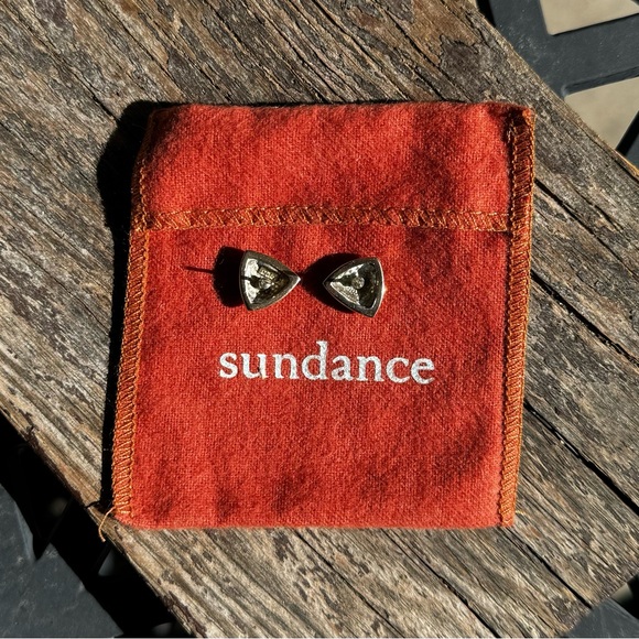 VTG Sterling Silver Triangular Earrings Post Style - Picture 5 of 11